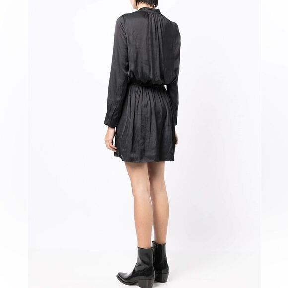 Zadig &Voltaire Rinka satin minidress in Black Small New  FLAWED - Picture 4 of 10